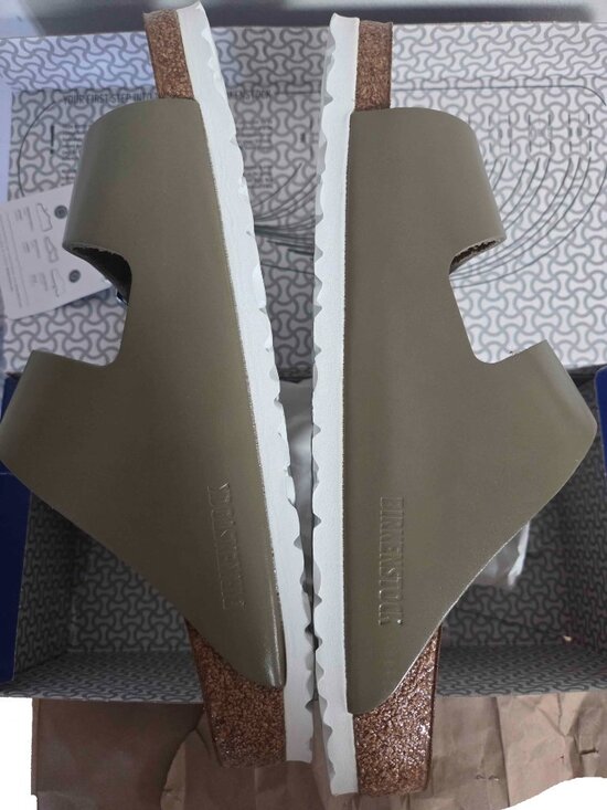 NEW Birkenstock Arizona Birko-Flor Khaki Slide Sandal